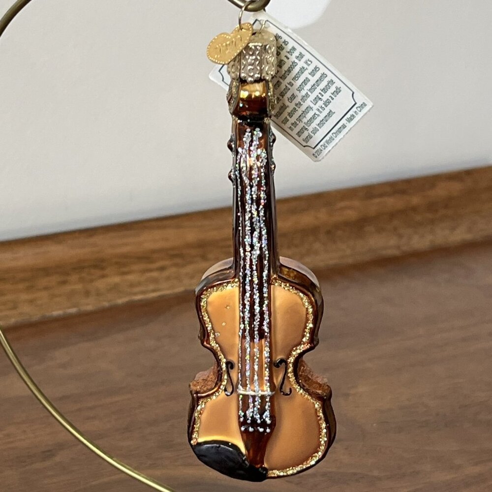 Merck Family's Old World Christmas "Violin" Blown Glass Ornament Vintage 2004